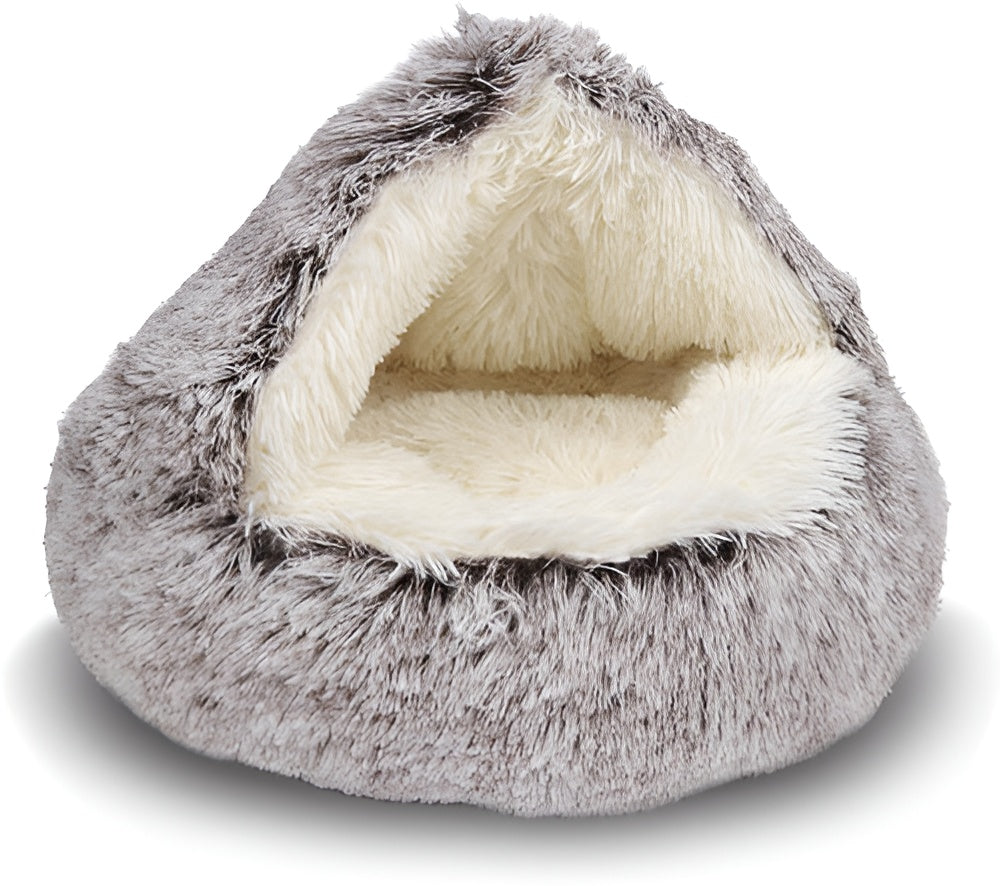 Frendorf | WarmPaws - 2-in-1 Warmes und Kuscheliges Rundbett für Kleine Hunde und Katzen