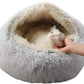 Frendorf | WarmPaws - 2-in-1 Warmes und Kuscheliges Rundbett für Kleine Hunde und Katzen