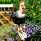 Große Augen Huhn Statue - Wetterfester Harz Handwerk - Hahn Garten Statue