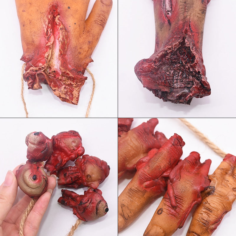 Horror Halloween Ornament Hängendes Anhänger Gruselige Blutige Maus Fledermaus Finger Hängende Requisiten Spukhaus Halloween Dekorationen