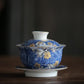 Heiß handbemalte blaue und weiße Porzellan Gaiwan Teetasse chinesisches Kung Fu Teeset Teewaren Tee Zubehör Wohn- und Bürotischdekoration