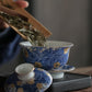 Heiß handbemalte blaue und weiße Porzellan Gaiwan Teetasse chinesisches Kung Fu Teeset Teewaren Tee Zubehör Wohn- und Bürotischdekoration