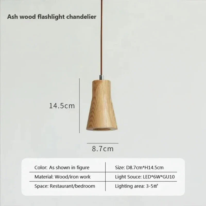 Skandinavische Holz Hängeleuchte – Minimalistisches Design für Wohnzimmer und Schlafzimmer | Natürlicher Holzlook