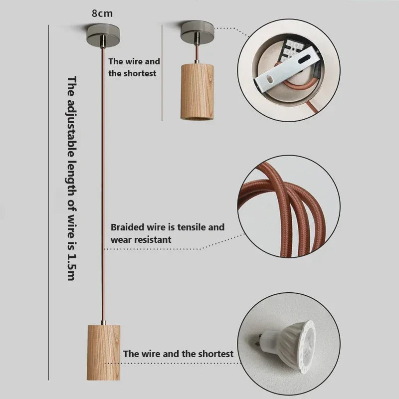 Skandinavische Holz Hängeleuchte – Minimalistisches Design für Wohnzimmer und Schlafzimmer | Natürlicher Holzlook
