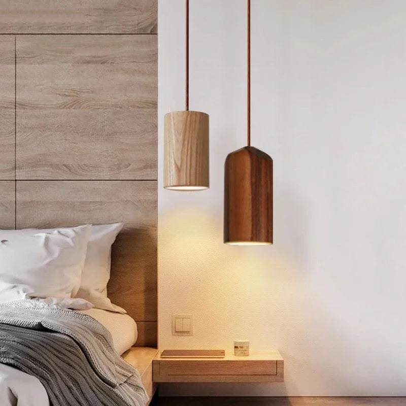 Skandinavische Holz Hängeleuchte – Minimalistisches Design für Wohnzimmer und Schlafzimmer | Natürlicher Holzlook