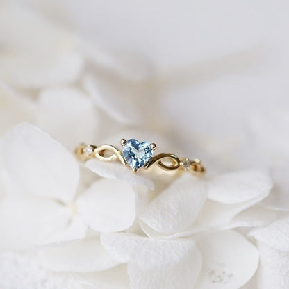 Frendorf | Einzelner Ring mit eingelegtem Herz aus Silber und Gold