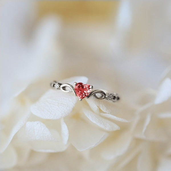 Frendorf | Einzelner Ring mit eingelegtem Herz aus Silber und Gold