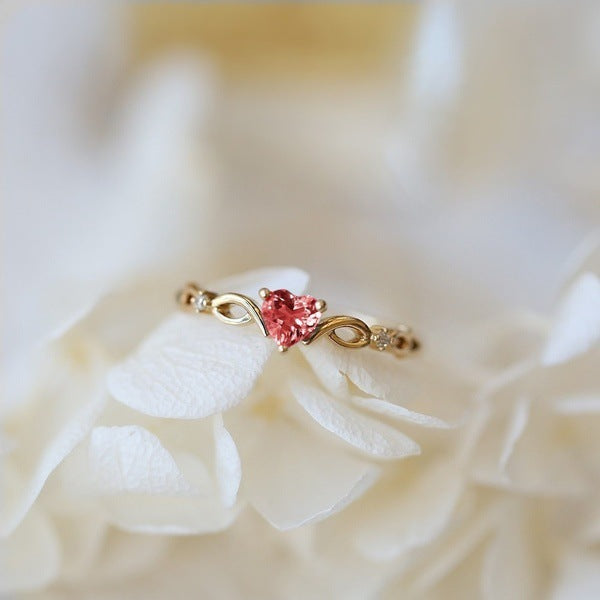 Frendorf | Einzelner Ring mit eingelegtem Herz aus Silber und Gold