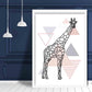 Giraffe Geometrisch Skandinavisch Blush Pink Kunstdruck