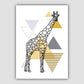 Giraffe Geometrisch Skandinavisch Gelb und Grau Druck