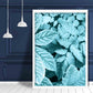 Bramble Leaves Makrofoto in Teal-Druck