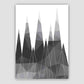 Geometrische Poly Schwarz und Grau Berge Poster