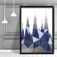 Geometric Poly Navy Blau und Grau Berge Poster