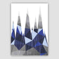 Geometric Poly Navy Blau und Grau Berge Poster