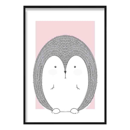 Igel Skizzenstil Kinderzimmer Baby Rosa Kunstdruck