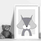 Eichhörnchen Skizzenstil Kinderzimmer Grau Kunstdruck