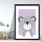 Koala Sketch Style Nursery Lilac Kunstdruck