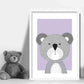 Koala Sketch Style Nursery Lilac Kunstdruck