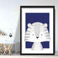 Tiger Skizzen Stil Kinderzimmer Marineblau Kunstdruck