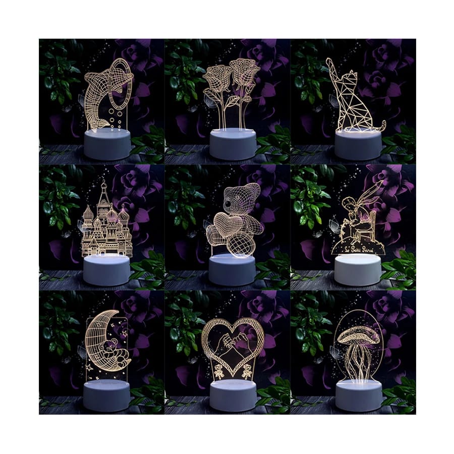 Frendorf | DinoLume 3D Acryl LED Nachtlicht | Baby-Dinosaurier | USB Lampe für Kinderzimmer, Geschenke & Dekoration