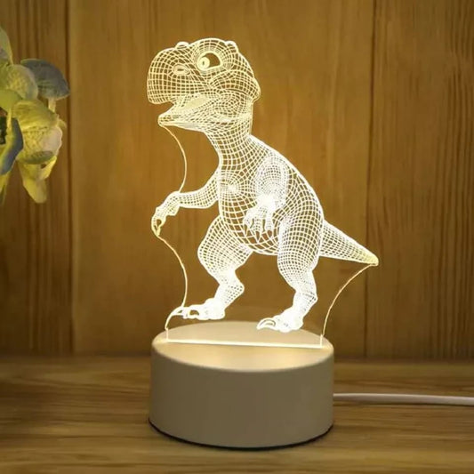 Baby-Dinosaurier, 3D-Acryl, USB-LED-Nachtlicht für Weihnachten, Zuhause, Schlafzimmer, Geburtstag, Dekoration und Hochzeitsgeschenke