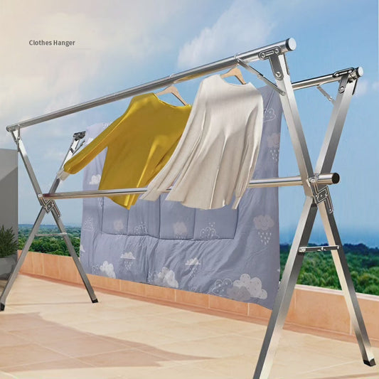 Edelstahl Klappbarer Indoor/Balkon Kleiderständer Regal