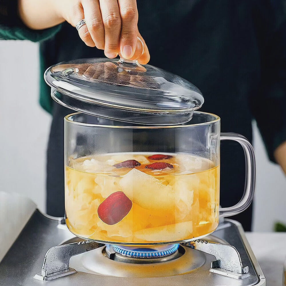 Glas hitzebeständiger Kochtopf