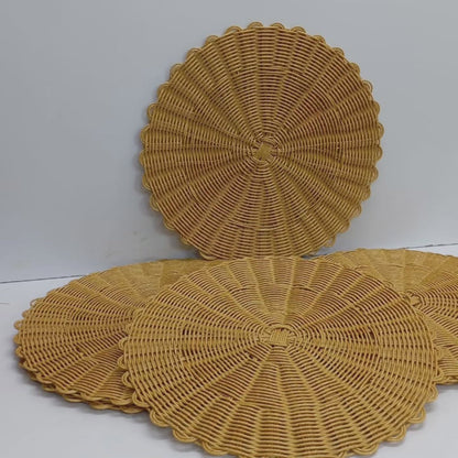6-teiliges Set Dickere Rattan Tischset