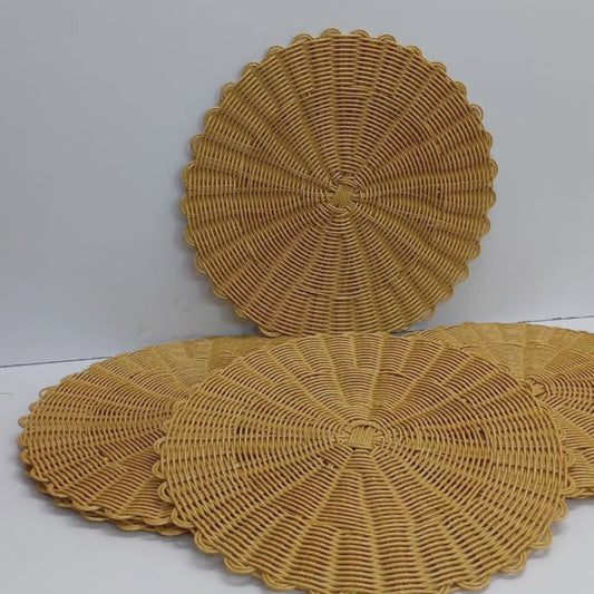 6-teiliges Set Dickere Rattan Tischset