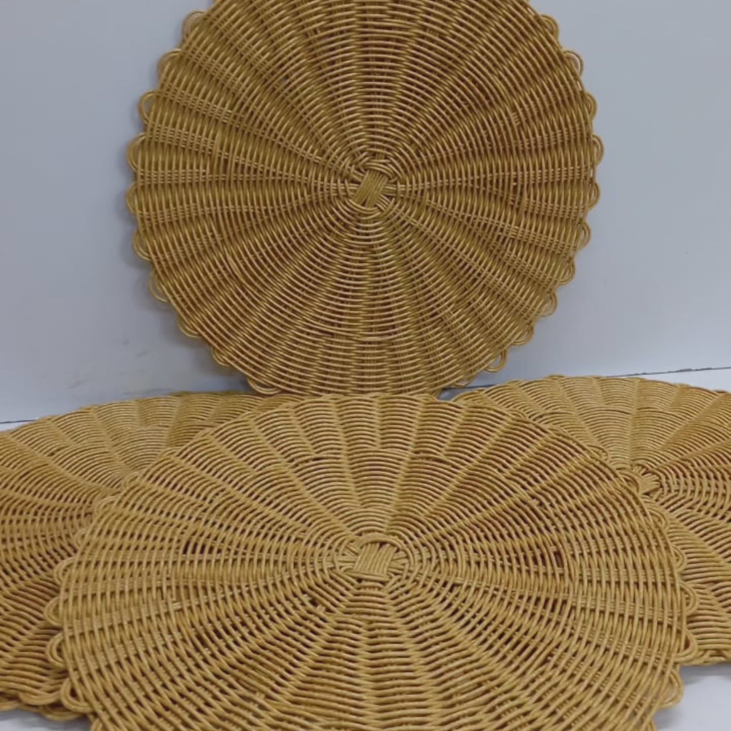 6-teiliges Set Dickere Rattan Tischset