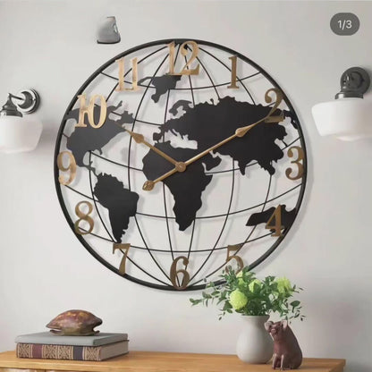 60cm Große Weltkarte Wanduhr