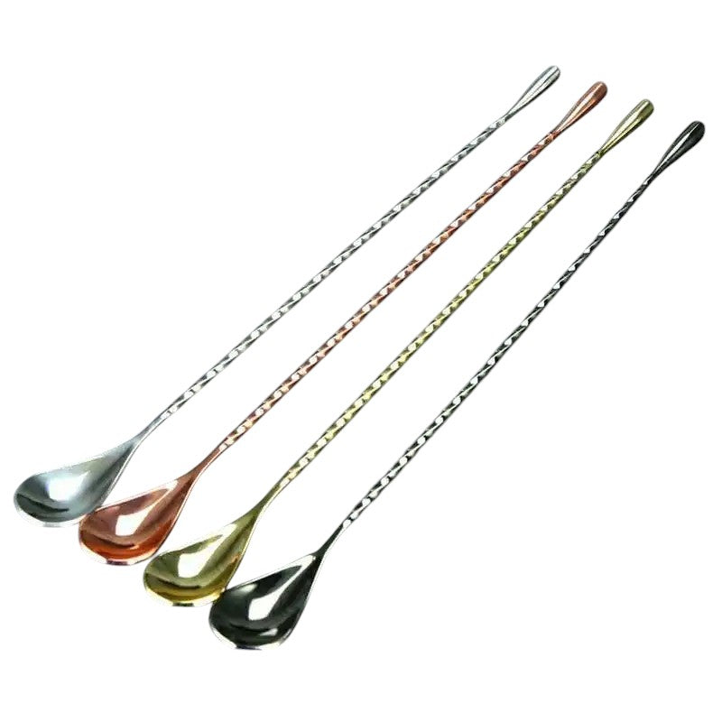 Frendorf | Stylische Silber Cocktail Mixlöffel Set von 2 - Wiederverwendbarer Edelstahl, Ideal zum Mischen von Getränken, Verfügbar in Gold, Silber, Roségold und Schwarz
