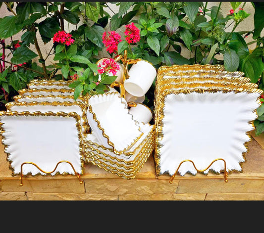Frendorf | 24-teiliges Dinner-Set mit goldener Rand