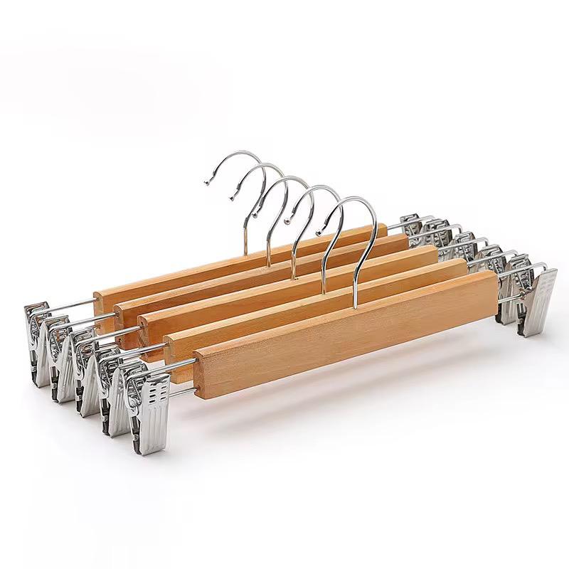 Frendorf | Holzkleiderbügel 10 Stück mit Clips