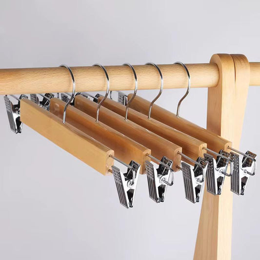 Frendorf | Holzkleiderbügel 10 Stück mit Clips
