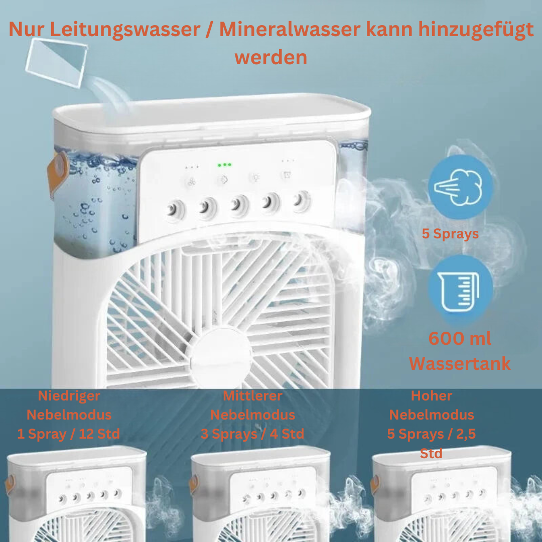 Frendorf | Tragbarer 3-in-1 Luftbefeuchter Ventilator Klimaanlage