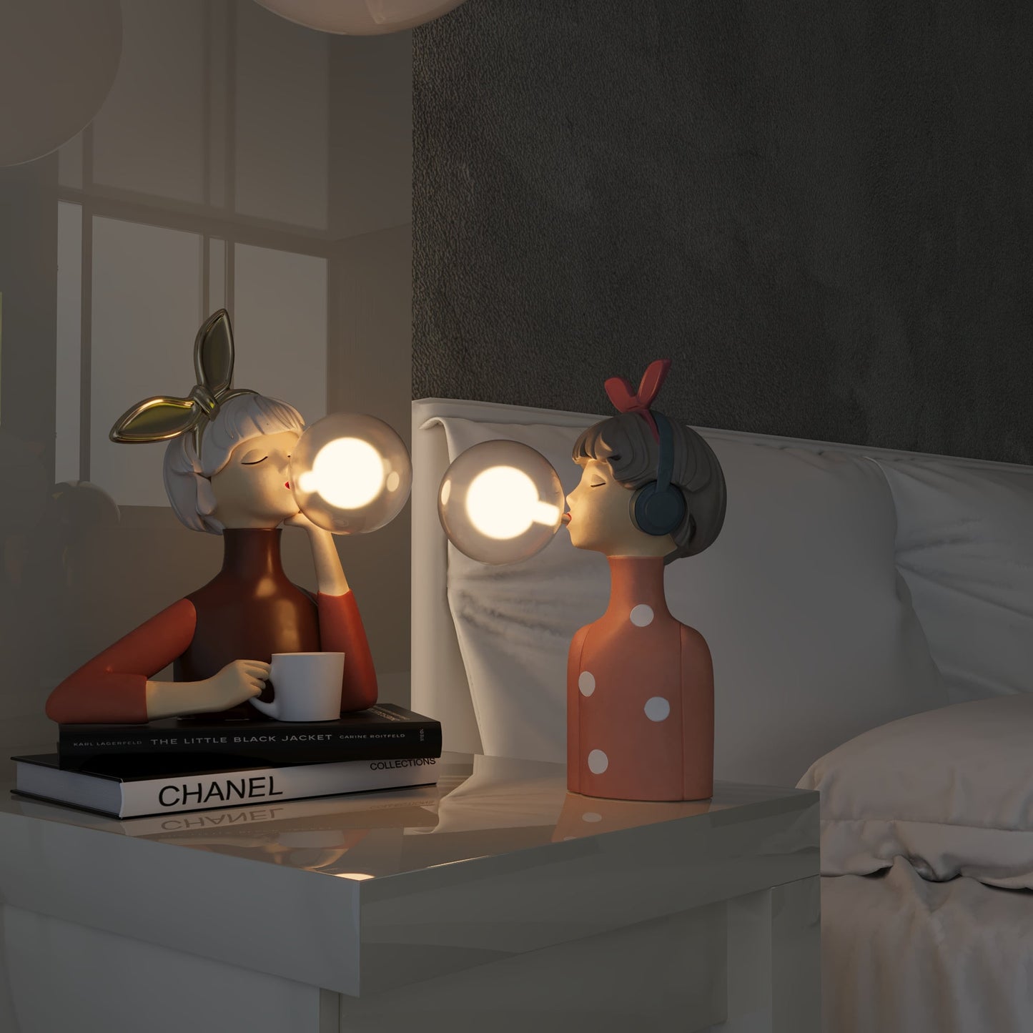 Frendorf | GlowSisters Designer Tischlampe | Handgefertigt & Elegant | Perfekte Deko für Zuhause