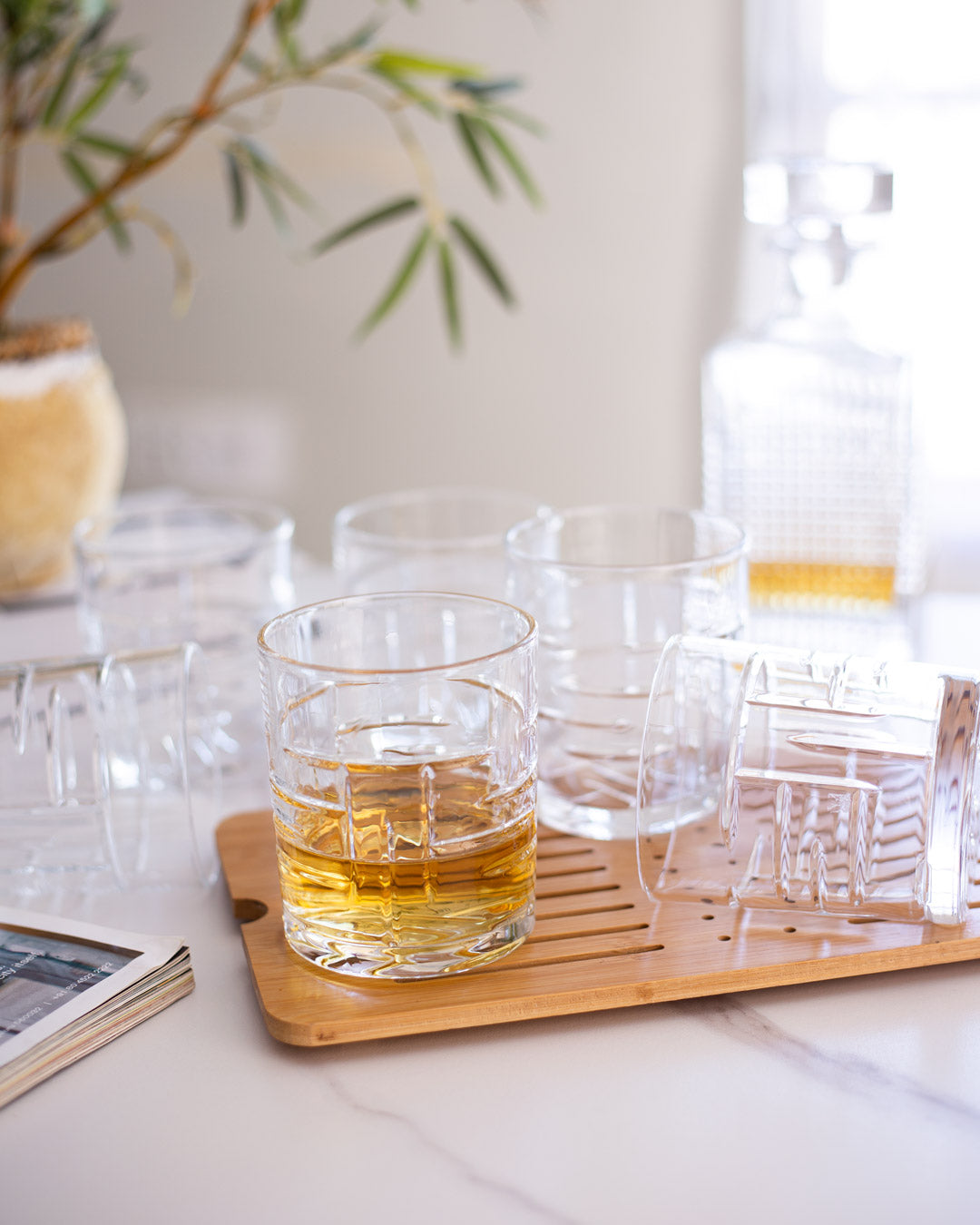 Frendorf | HighlandTartan Altmodische Gläser im Tartan-Design | Set aus 2 | Hochwertige Whiskeygläser | Perfekt für Cocktails & Drinks