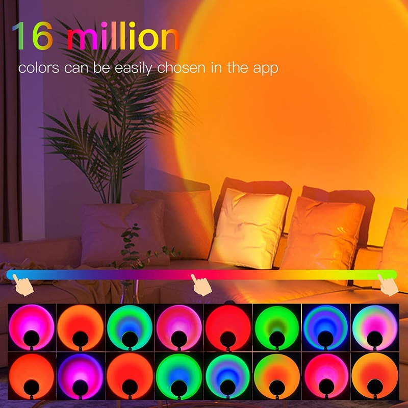 Sonnenuntergang Lampe, Romantisches Sonnenuntergang Licht USB Strom Tragbare Sonnenuntergang Nacht Licht Projektor für Raum/Home/Schlafzimmer/Dekor, Sonnenlampe für Fotografie, Party