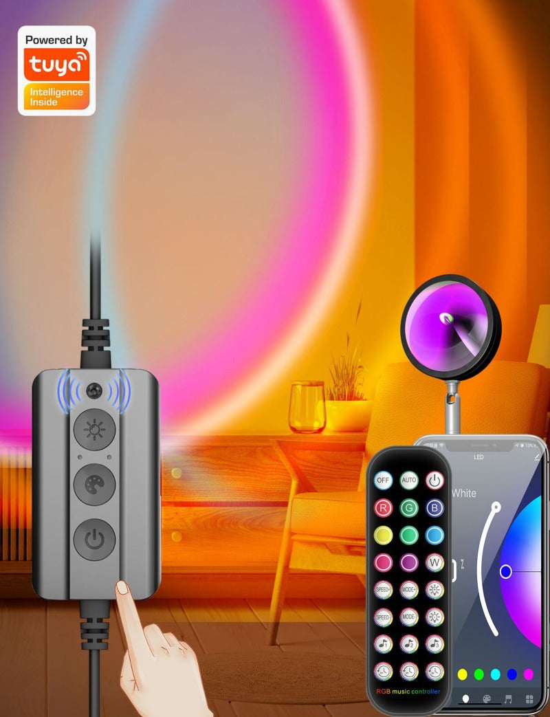 Sonnenuntergang Lampe, Romantisches Sonnenuntergang Licht USB Strom Tragbare Sonnenuntergang Nacht Licht Projektor für Raum/Home/Schlafzimmer/Dekor, Sonnenlampe für Fotografie, Party