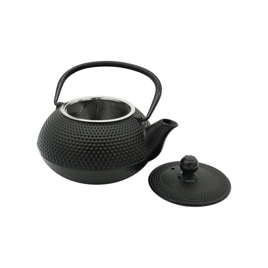 Frendorf | 0.8L Schwarze Japanische Tetsubin Hobnail Stil Gusseisen Teekanne - Elegante und langlebige Teekanne - Perfekt zum Aufbrühen von Tee im traditionellen japanischen Stil mit außergewöhnlicher Wärmespeicherung