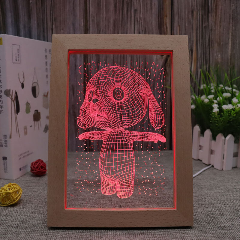 Hund RGB 3D optische Illusionslampe