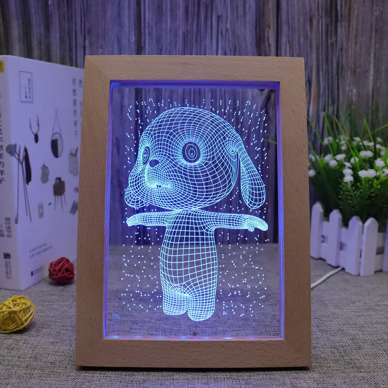 Hund RGB 3D optische Illusionslampe