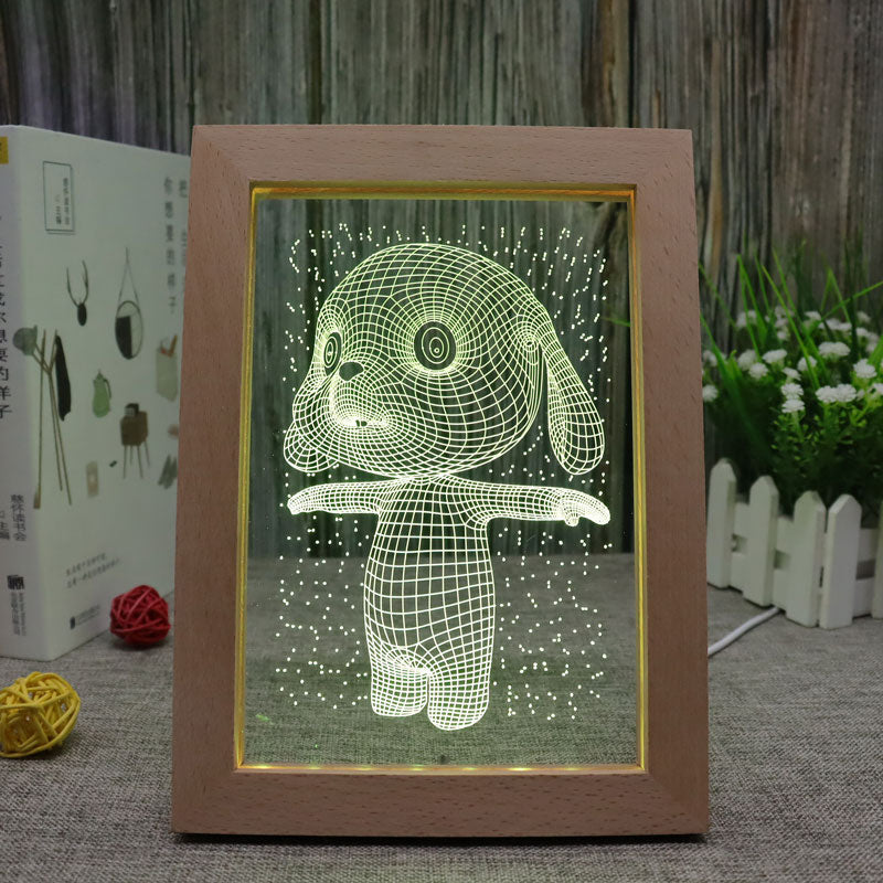 Hund RGB 3D optische Illusionslampe