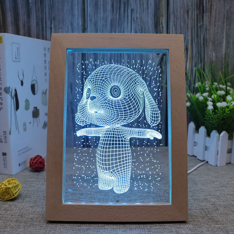 Hund RGB 3D optische Illusionslampe
