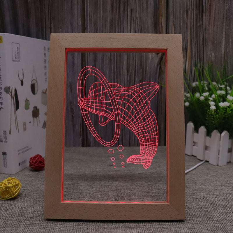 Dolphin RGB 3D Optical Illusion Lampe