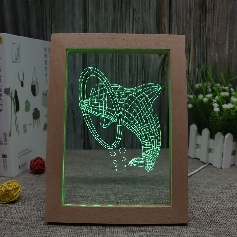 Dolphin RGB 3D Optical Illusion Lampe