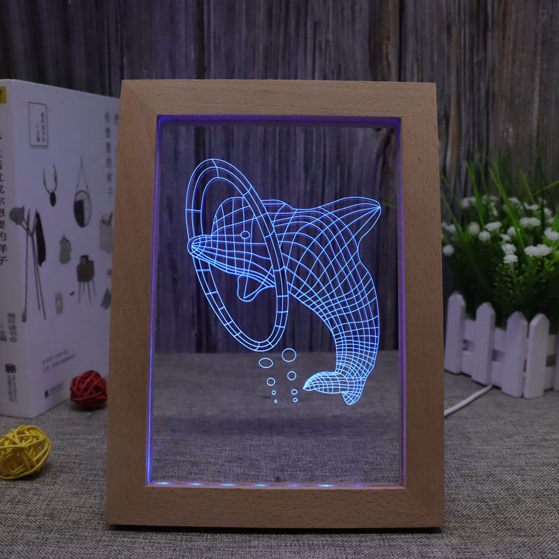 Dolphin RGB 3D Optical Illusion Lampe