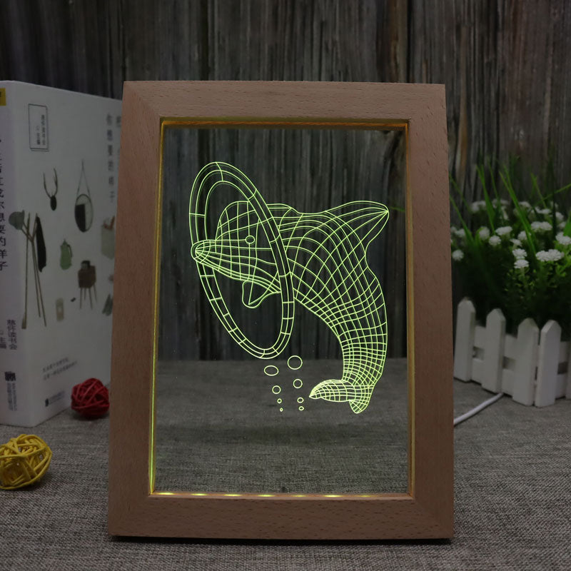 Dolphin RGB 3D Optical Illusion Lampe