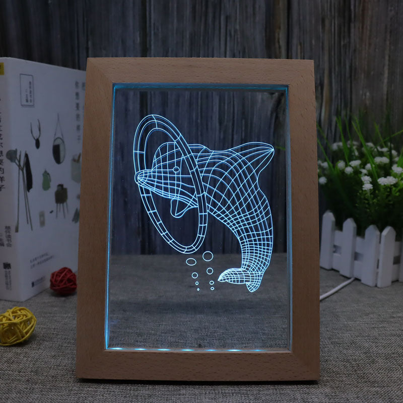 Dolphin RGB 3D Optical Illusion Lampe